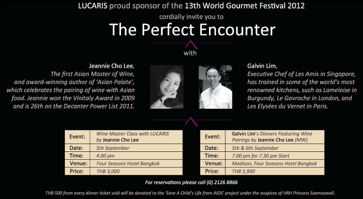 Lucaris sponsors two exciting seminars at World Gourmet Festival