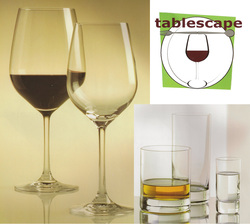 Tablescape glassware is produced in Europe by premier glass and crystal factories.